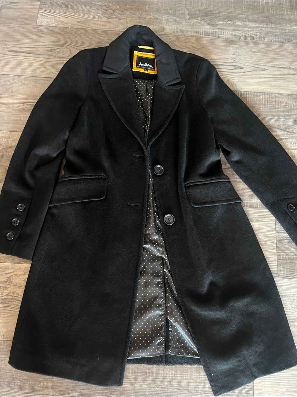 Sam Edelman Black Wool-Blend Pea Coat